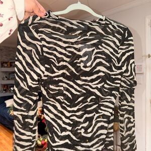 Zebra Print Long Sleeve Top